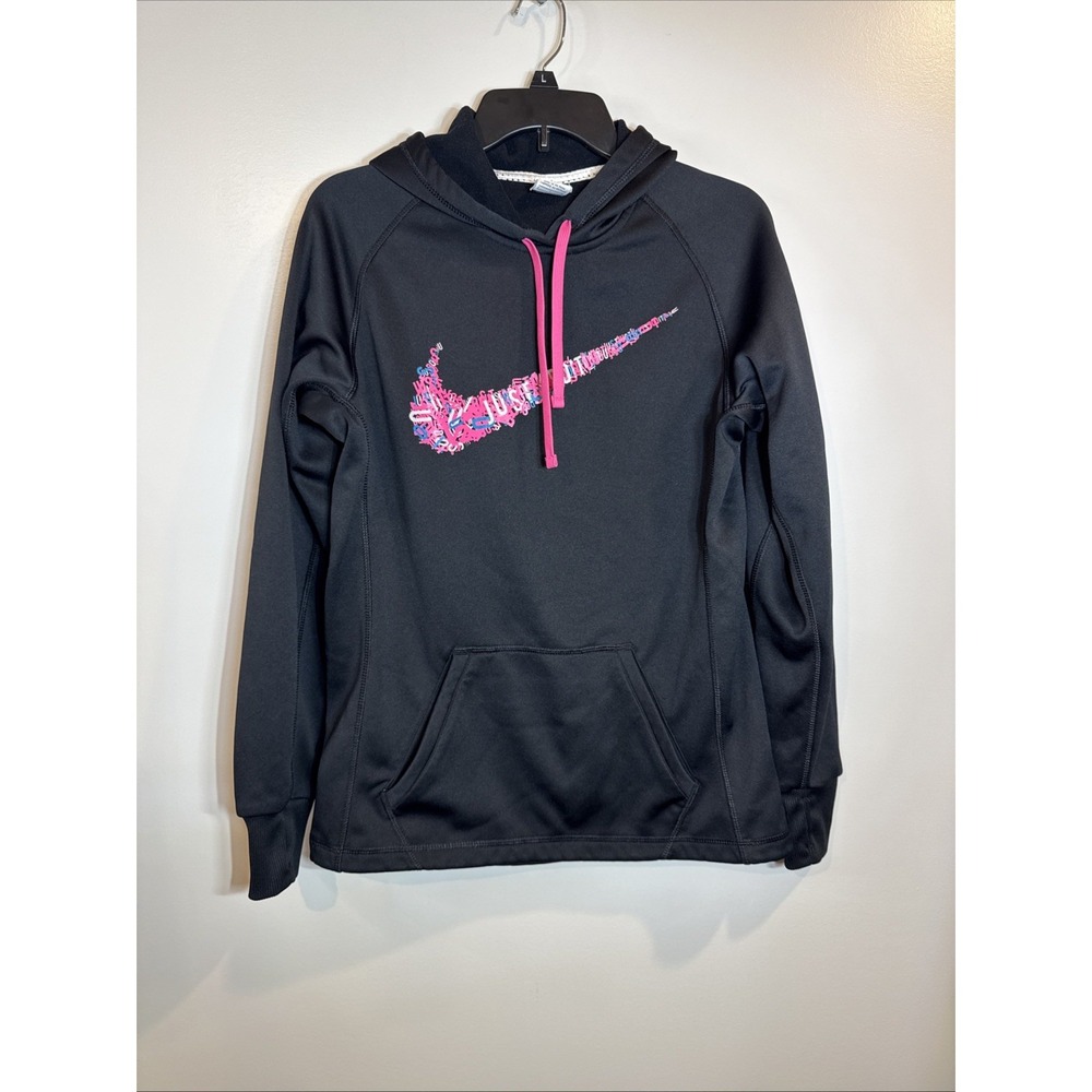 Nike Logo Therma Fit Fleece Lined Pullover Hoodie Sweatshirt Women's Small